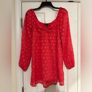 Crystal Doll Coral Long Sleeve Dress